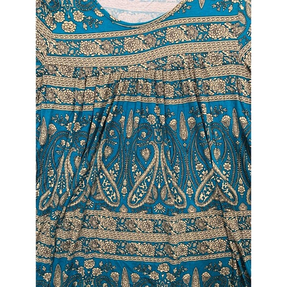 Women's Longyuan Billowy Shortsleeve Blouse Size XL Paisley-like design - Picture 2 of 13